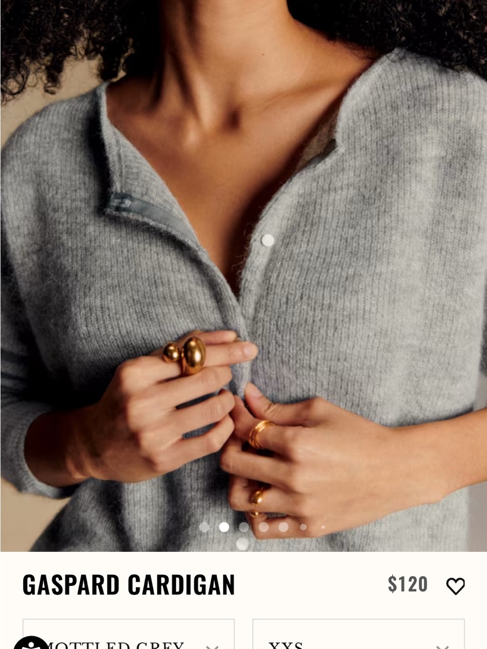 Sezane Gaspard Cardigan in Mottled Grey